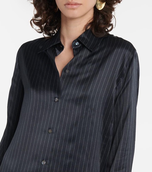 Pinstripe silk shirt