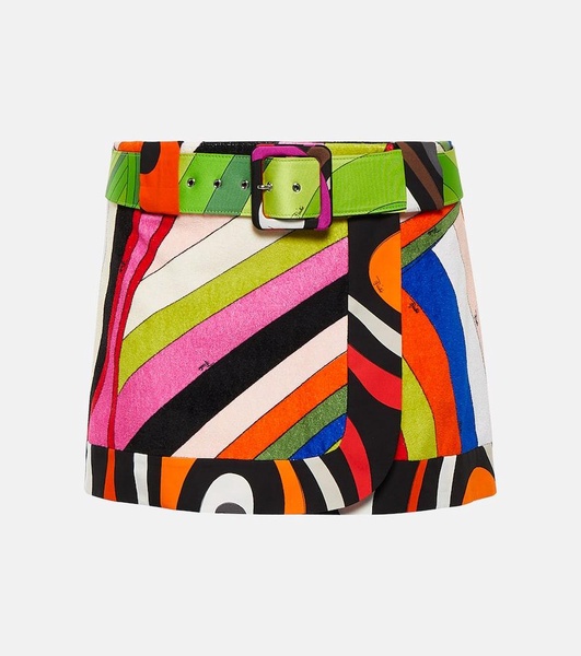 Iride cotton wrap miniskirt