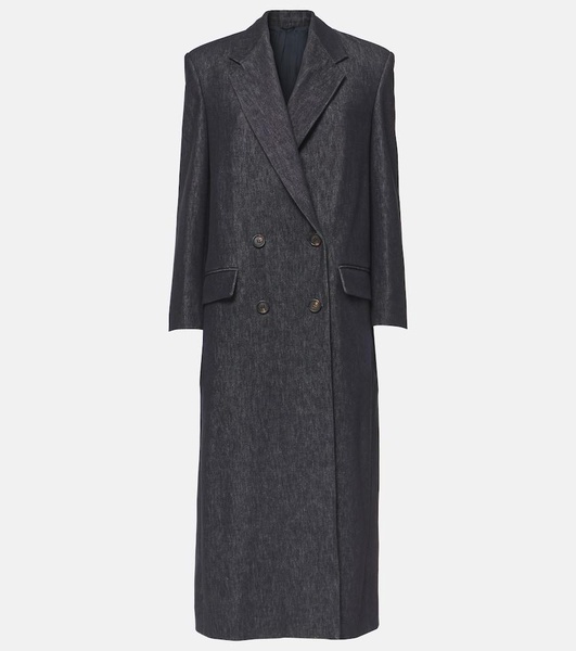 Double-breasted cotton overcoat