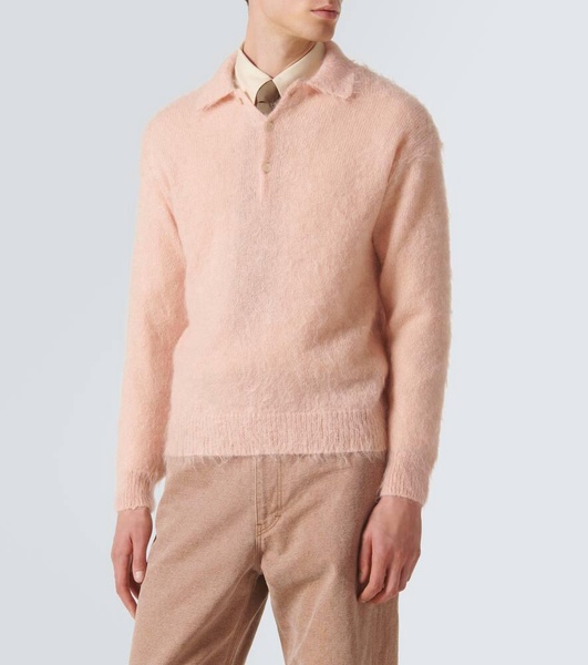 Mohair and wool polo sweater