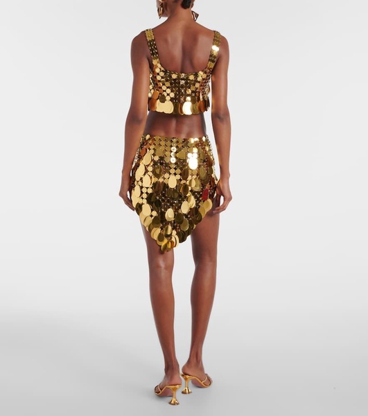 Golden Sparkle Assembly sequined crop top