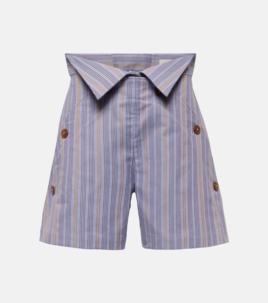 W CJ striped high-rise cotton shorts