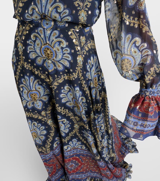 Paisley silk jacquard maxi skirt