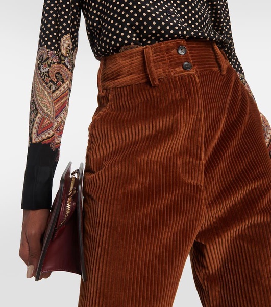 Cotton corduroy wide pants