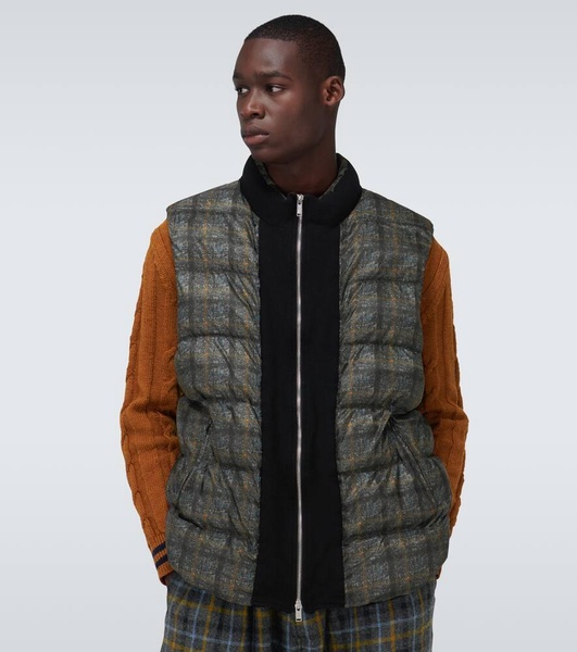 Checked padded vest