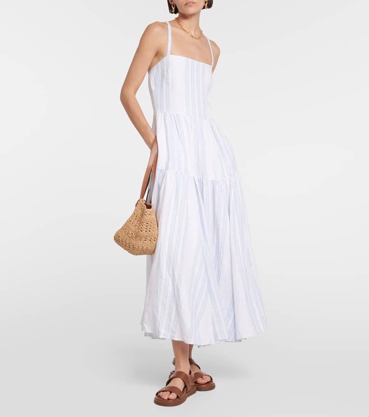 Striped linen maxi dress