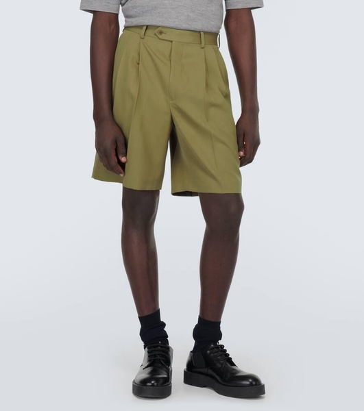 Wool gabardine shorts