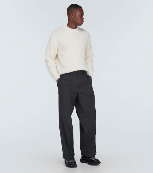 Wool straight pants