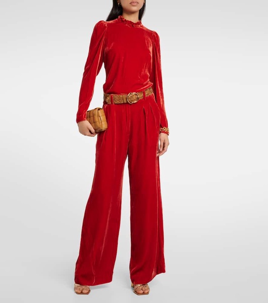 Veronica velvet wide-leg pants