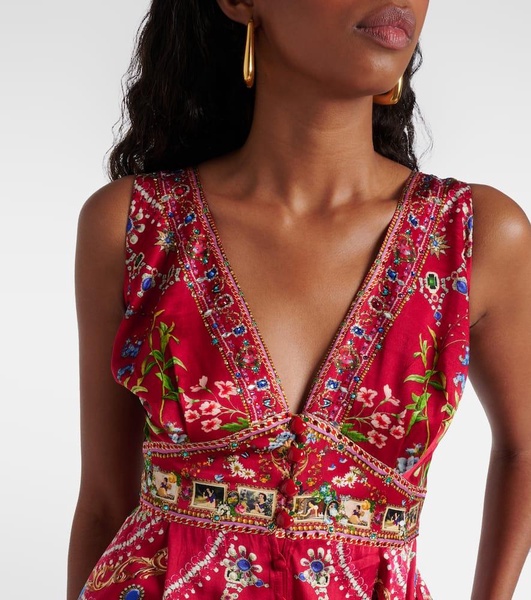 Printed silk jumpsuit