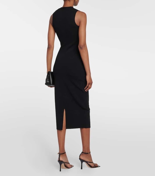 Slash Front crepe midi dress