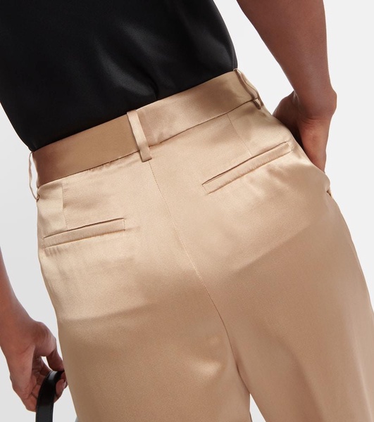 Flavie charmeuse wide-leg pants