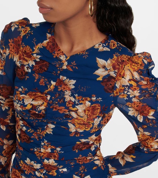 Hedera floral silk crêpe minidress