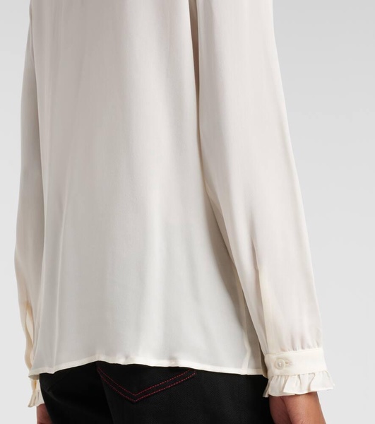 Orin ruffled silk georgette shirt