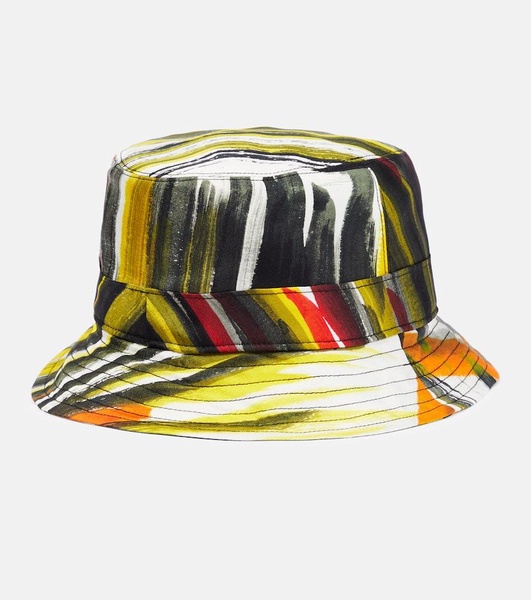 Printed silk bucket hat