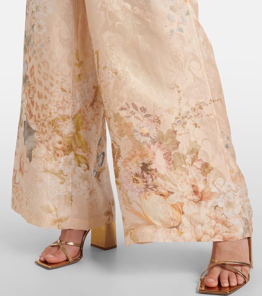 Printed wide-leg pants