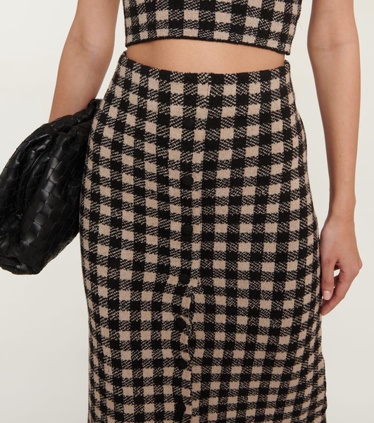 Jabal checked midi skirt