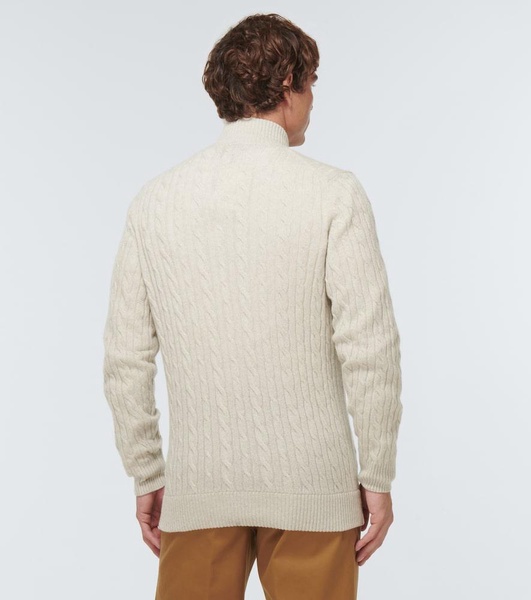 Cable-knit cashmere cardigan