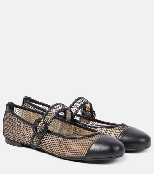 Solstice mesh and leather Mary Jane flats