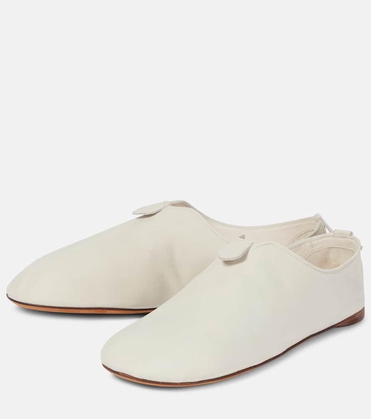 Floaty leather slip-on shoes