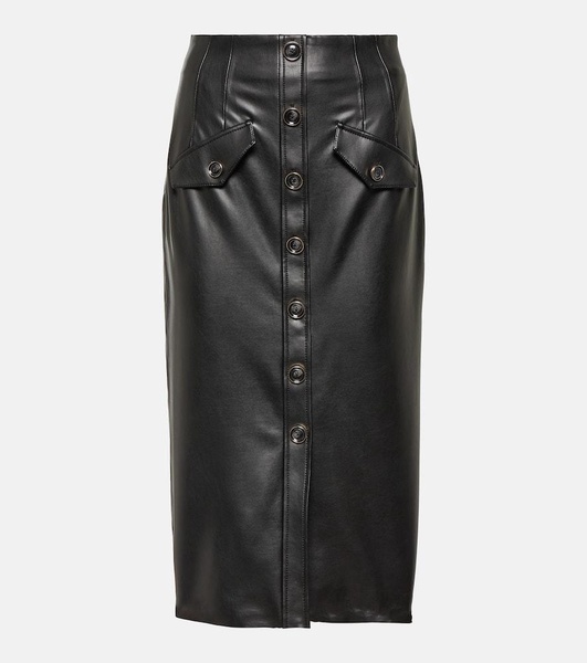 Barrie faux leather midi skirt