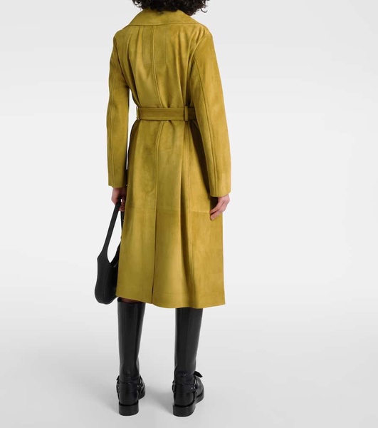 Suede wrap coat