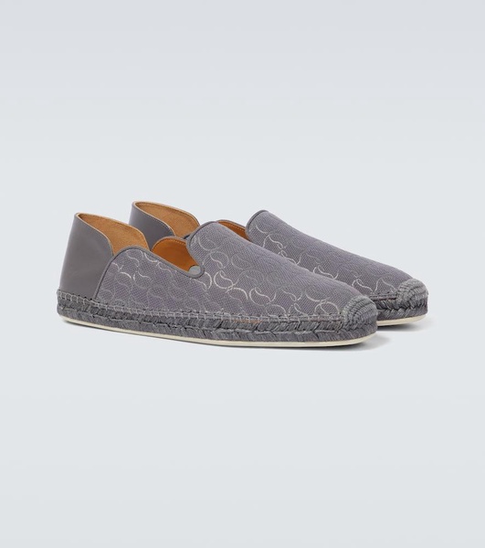 Espadon leather-trimmed jacquard espadrilles