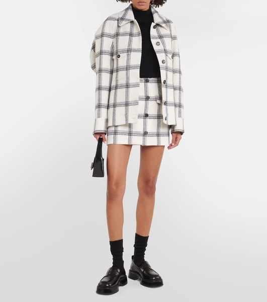 Ocroma checked wool miniskirt