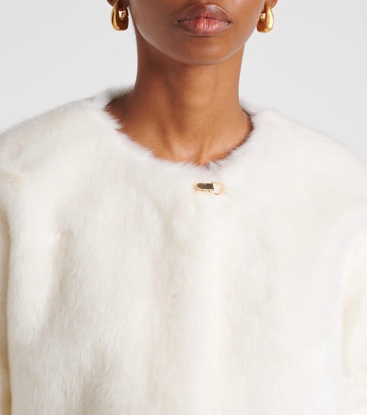 Bridal Globo cropped faux fur cape