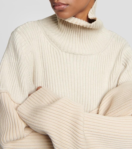 Dua rib-knit cotton and cashmere sweater