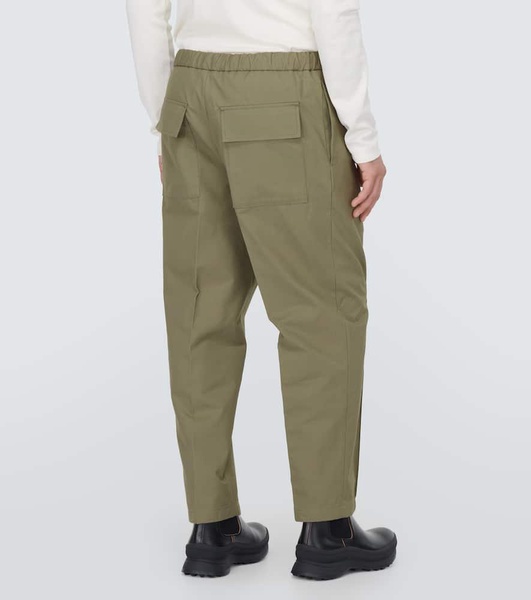 Cotton poplin straight pants