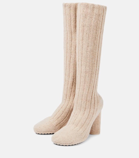 Atomic knitted knee-high sock boots