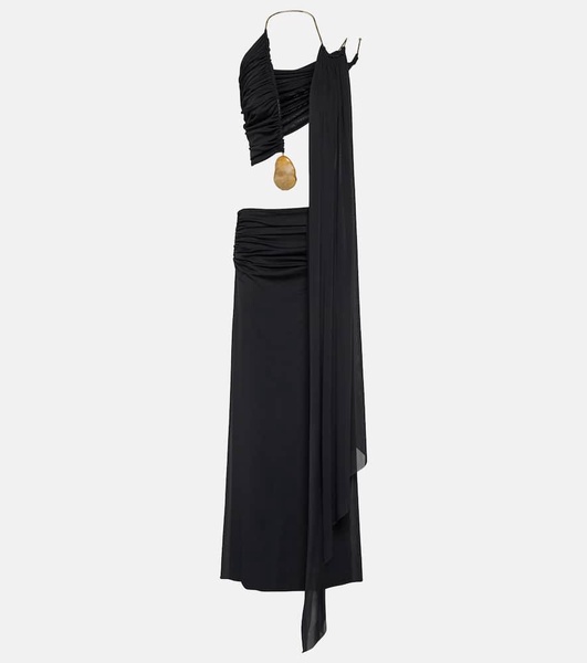 Embellished jersey maxi dress