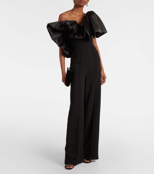 Perla ruffled satin-trimmed jumpsuit