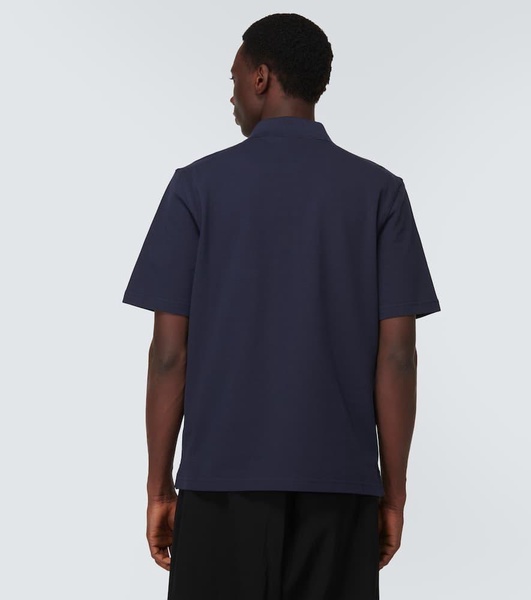 Oversized cotton jersey polo shirt