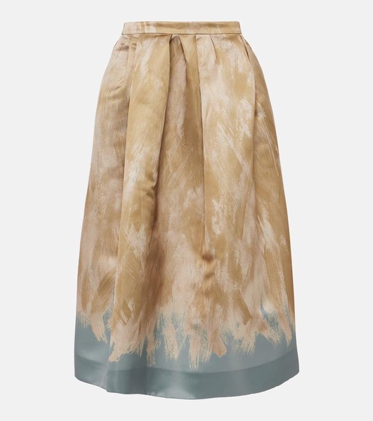 Printed high-rise midi skirt