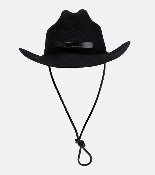 Leather-trimmed cowboy hat