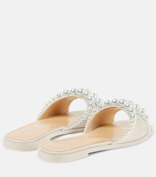 Sirene faux-pearl leather slides