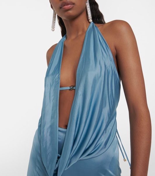 Open-back satin gown