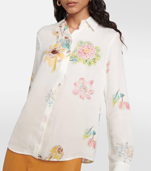 Henri printed silk blouse