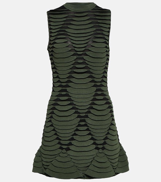 Snake-effect knit minidress 