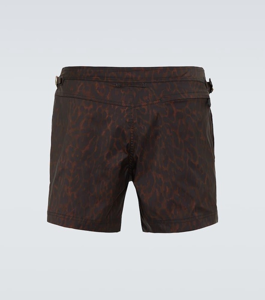 Cheetah-print swim trunks