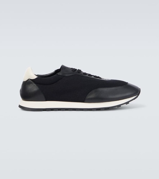 Owen leather-trimmed sneakers