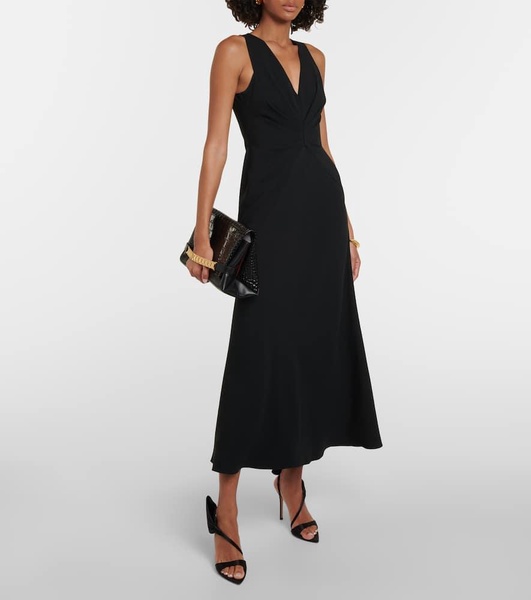 Gathered asymmetric maxi dress