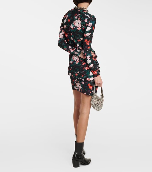 High-rise floral miniskirt