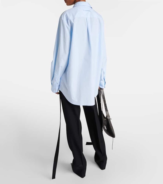 Trompe l'oeil oversized cotton poplin shirt