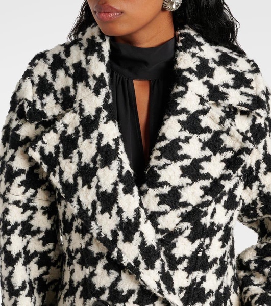 Houndstooth double-breasted coat