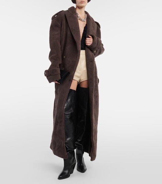 Rutul oversized faux fur-trimmed coat