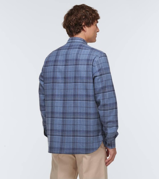 Checked cotton twill shirt