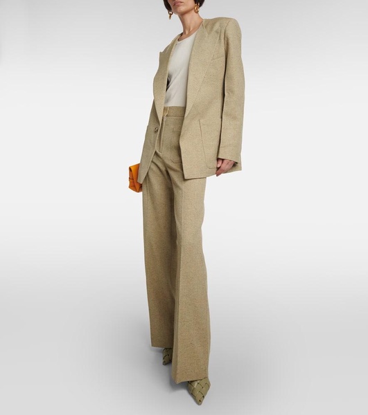 High-rise wool-blend flared pants